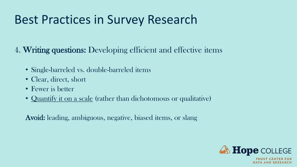 best practices in survey research 4