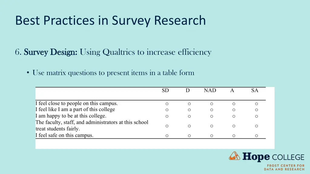 best practices in survey research 6