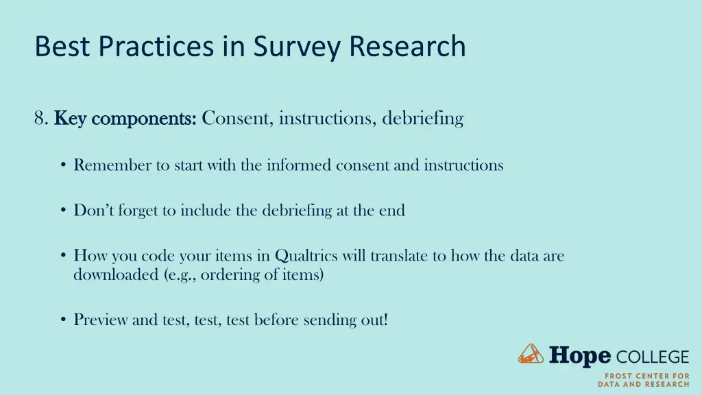best practices in survey research 8
