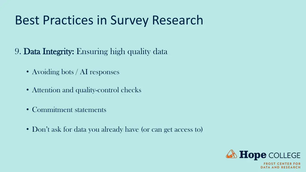 best practices in survey research 9