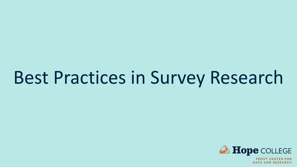 best practices in survey research