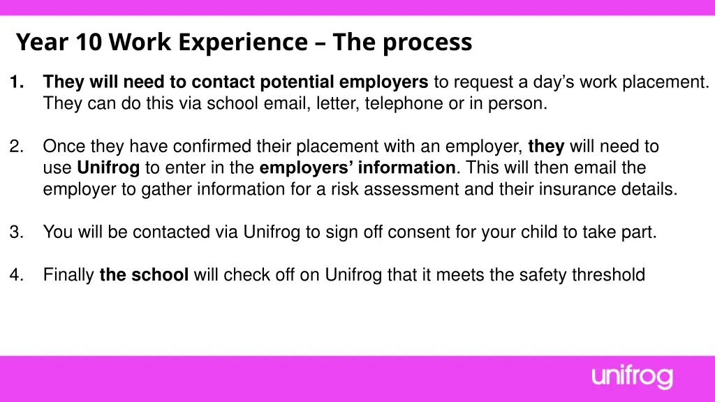 year 10 work experience the process