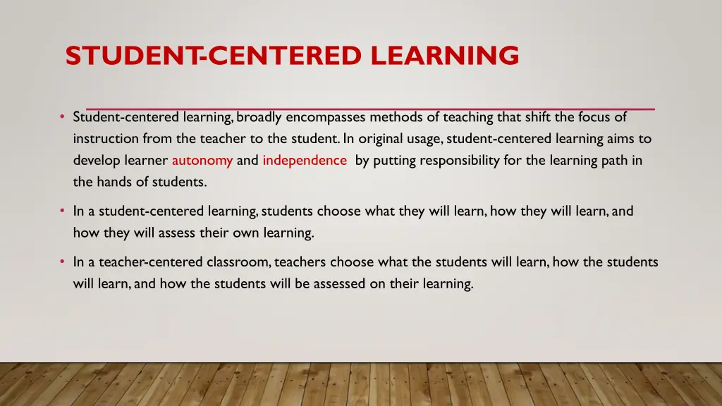 student centered learning