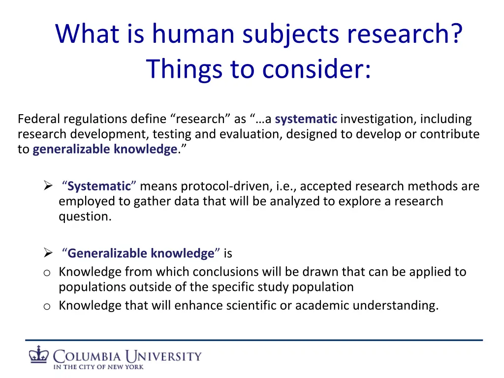 what is human subjects research things to consider