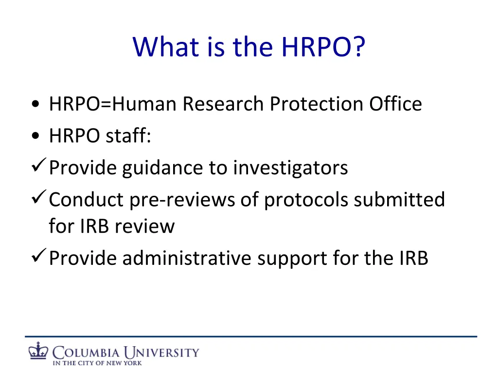 what is the hrpo