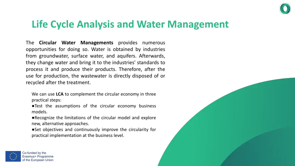life cycle analysis and water management
