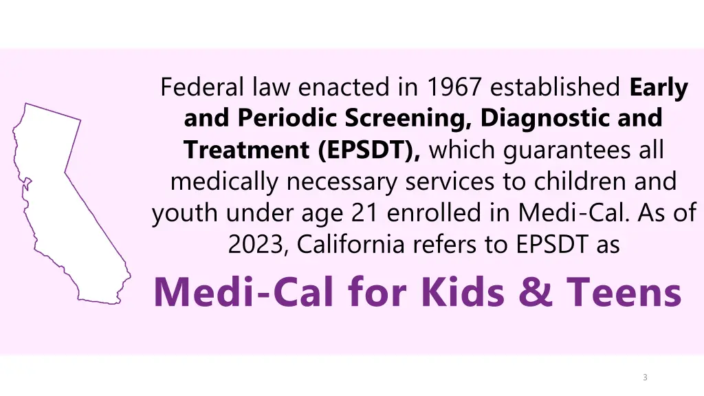 federal law enacted in 1967 established early
