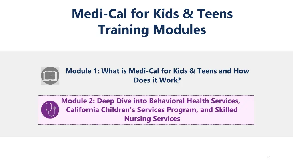 medi cal for kids teens training modules 1