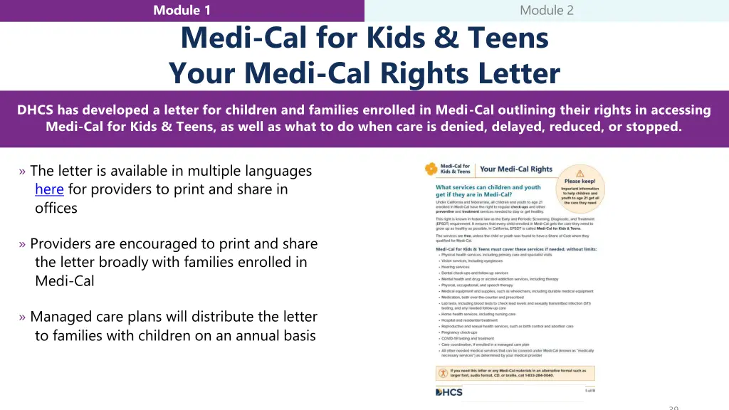 module 1 medi cal for kids teens your medi