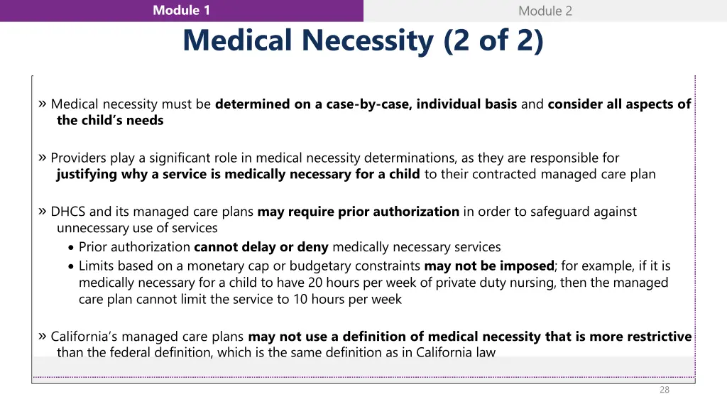 module 1 medical necessity 2 of 2