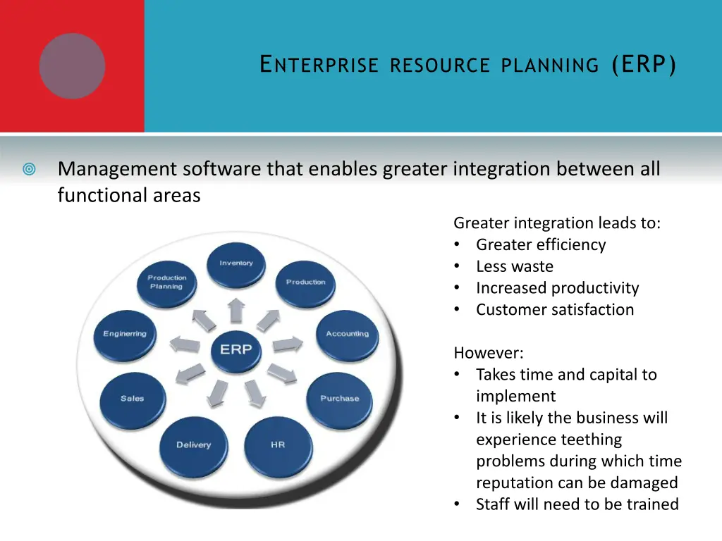 e nterprise resource planning erp
