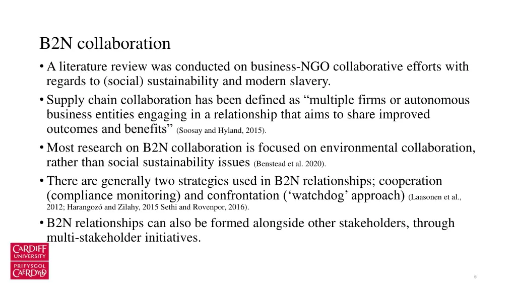 b2n collaboration a literature review