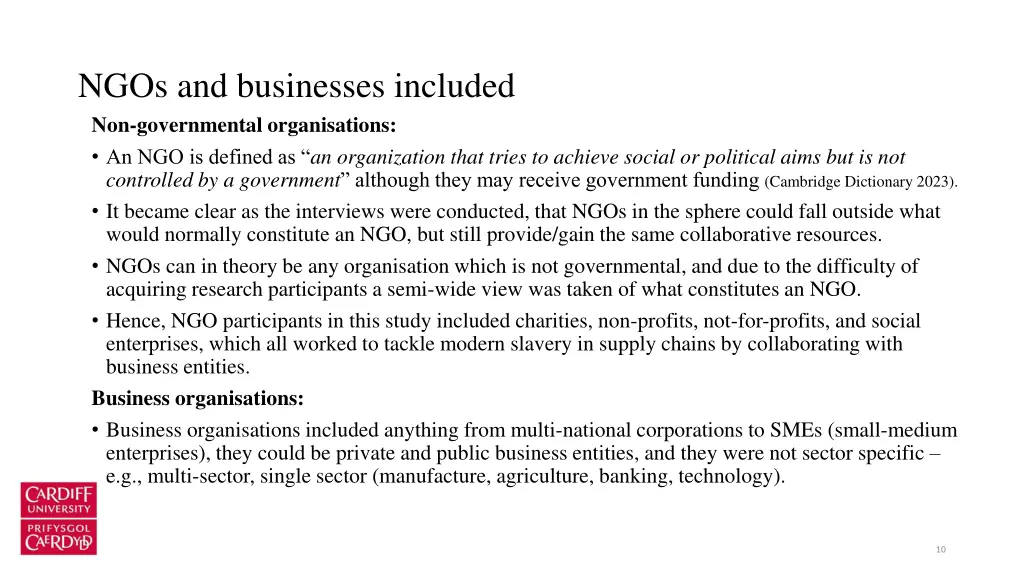 ngos and businesses included non governmental