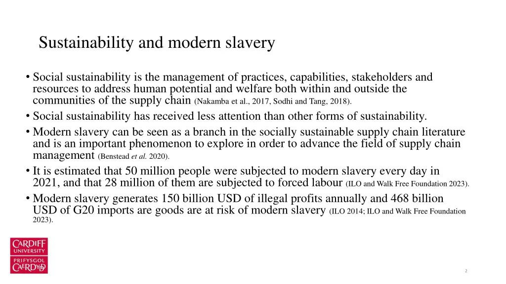 sustainability and modern slavery