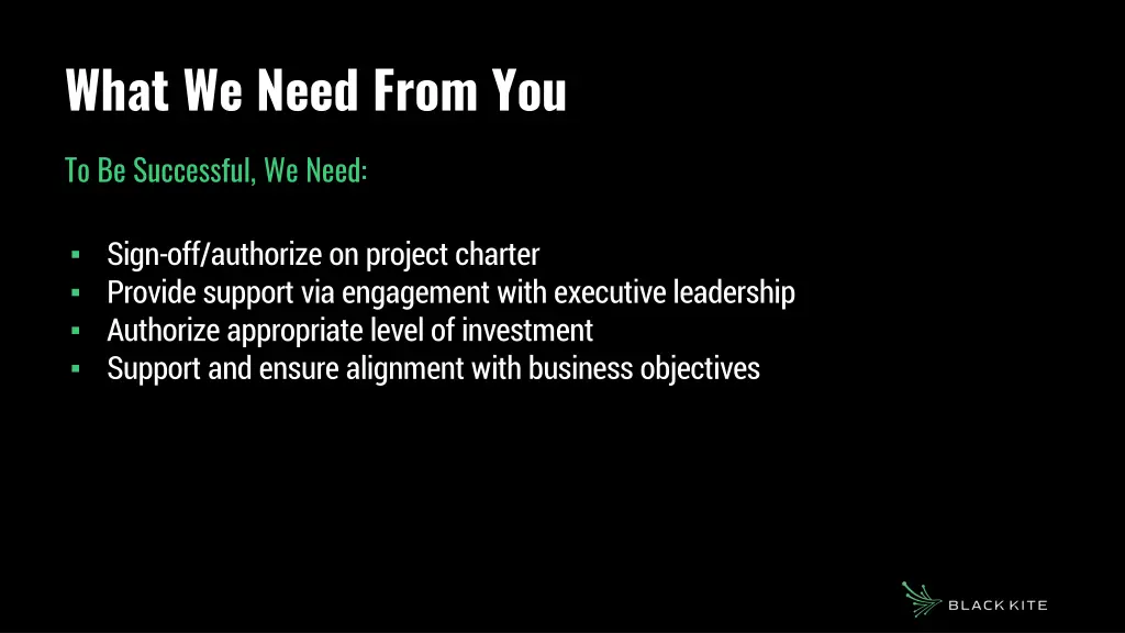 what we need from you 1