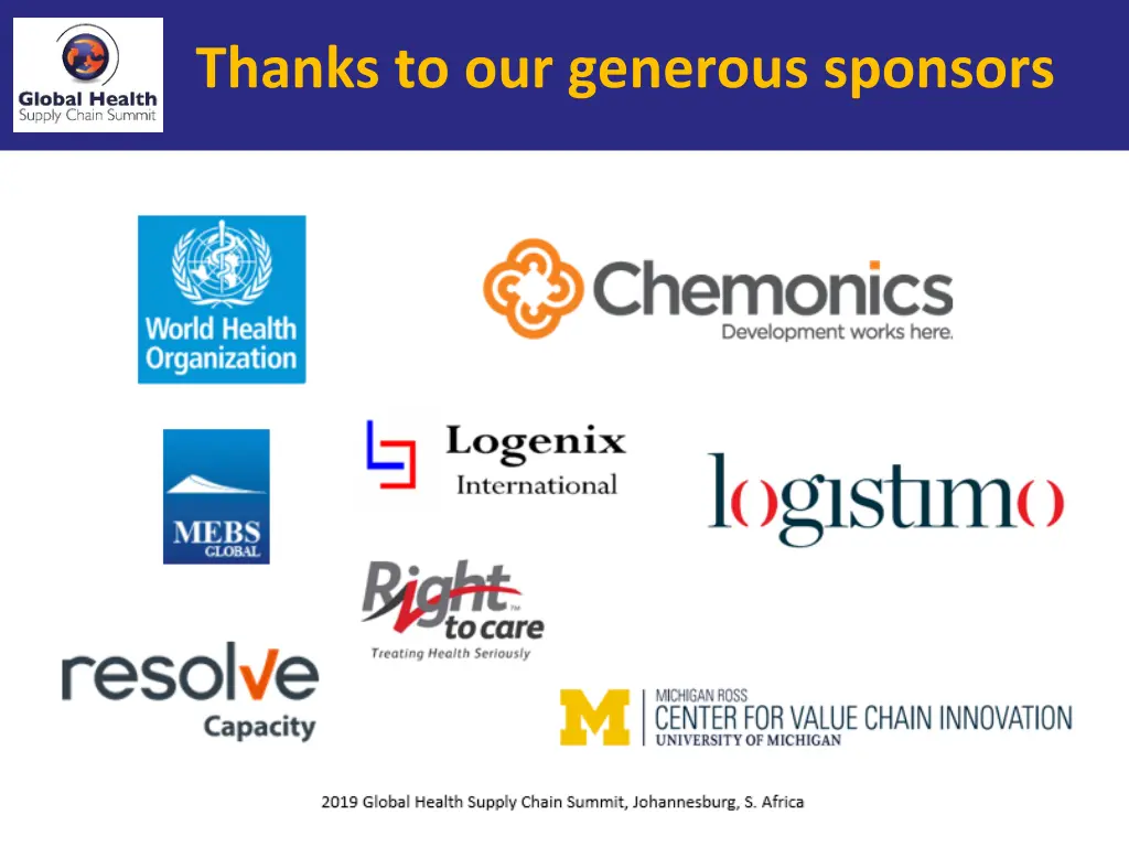 thanks to our generous sponsors