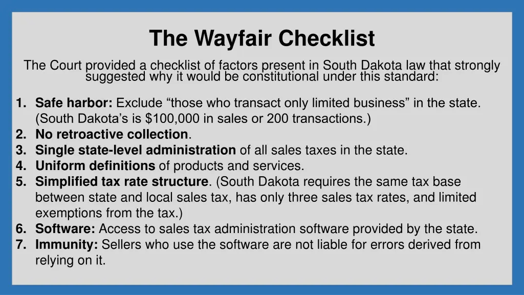 the wayfair checklist
