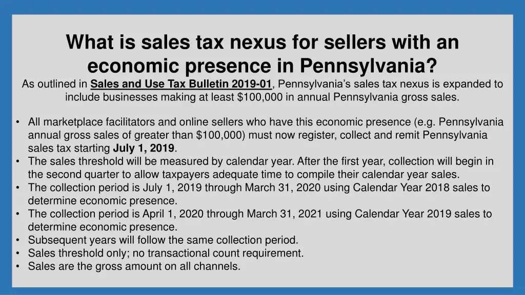 what is sales tax nexus for sellers with