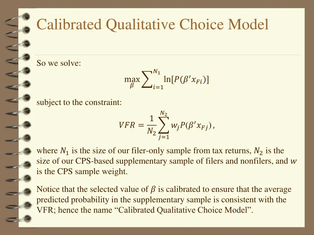 calibrated qualitative choice model