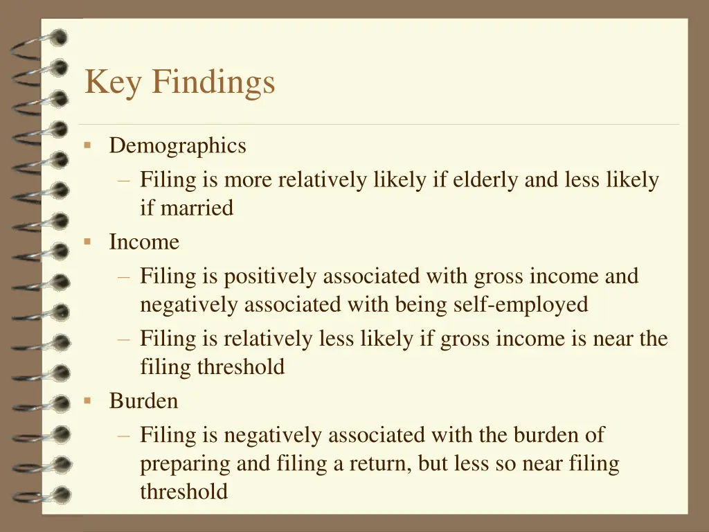 key findings