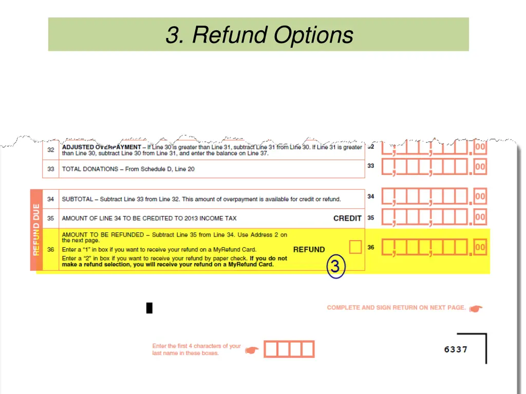 3 refund options