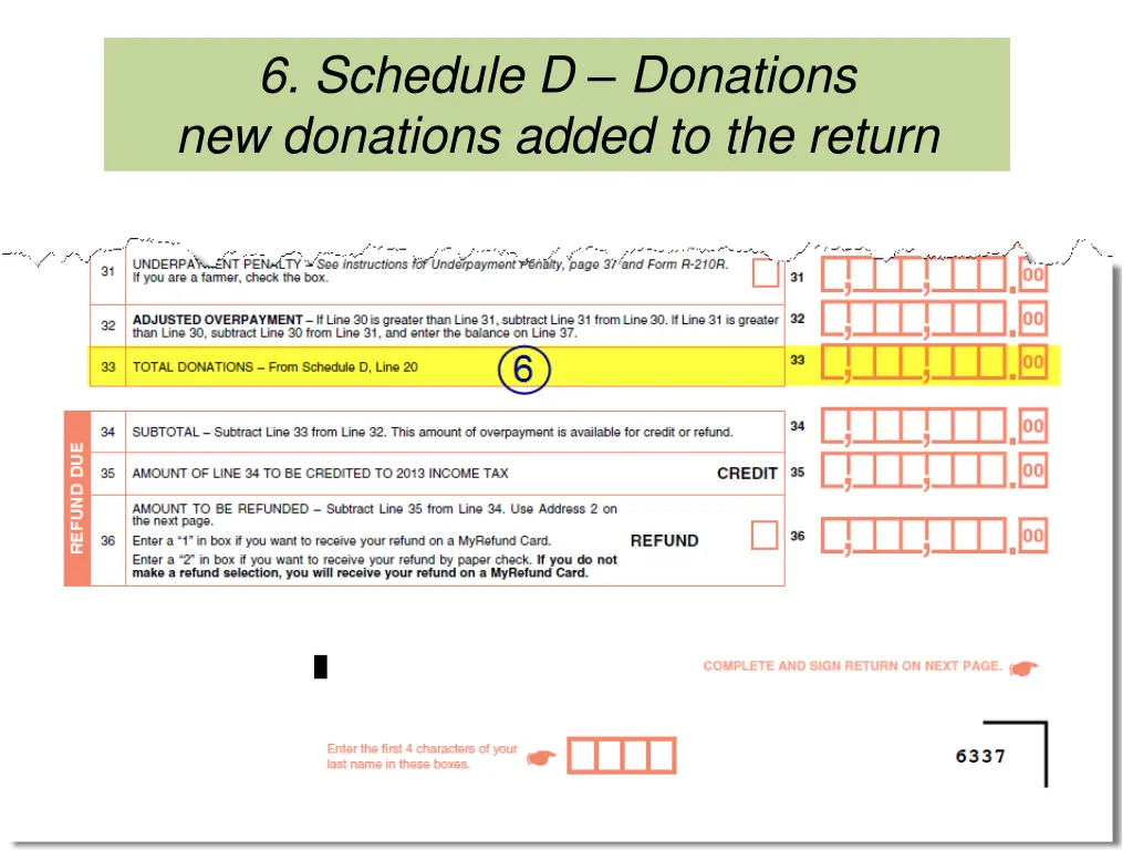 6 schedule d donations new donations added