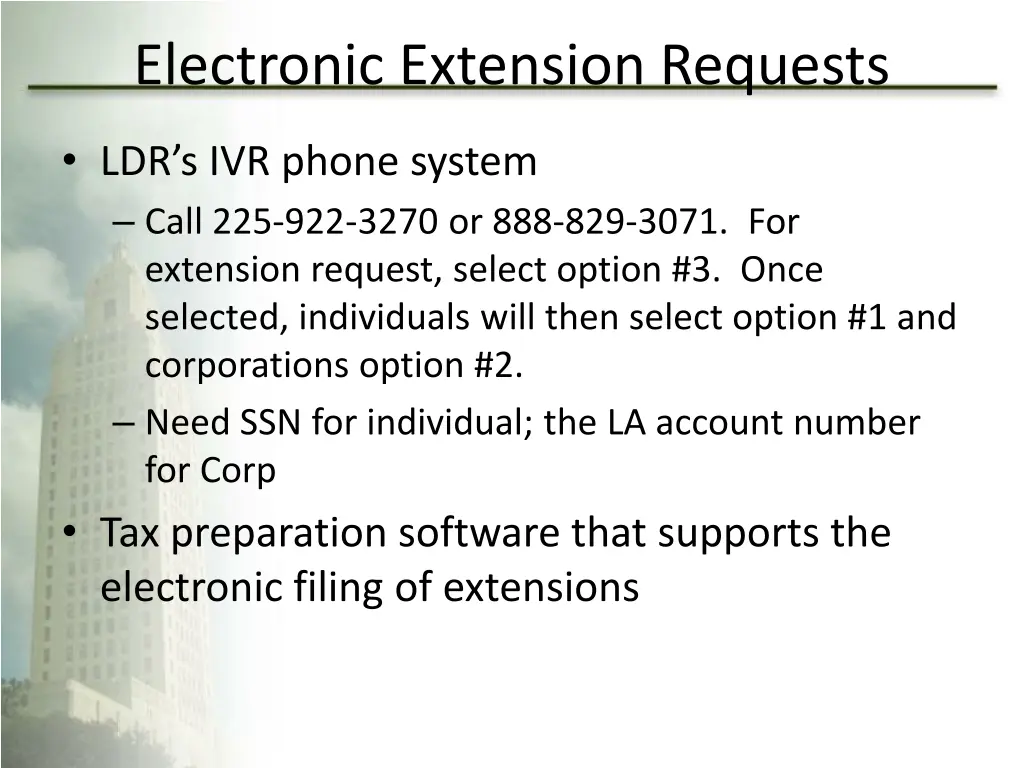 electronic extension requests 1