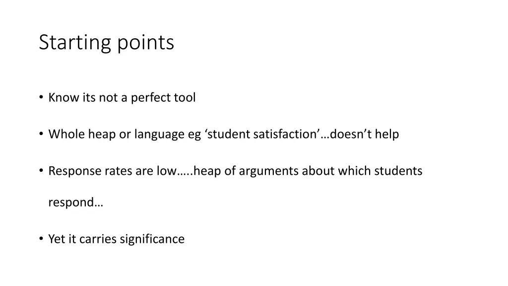 starting points