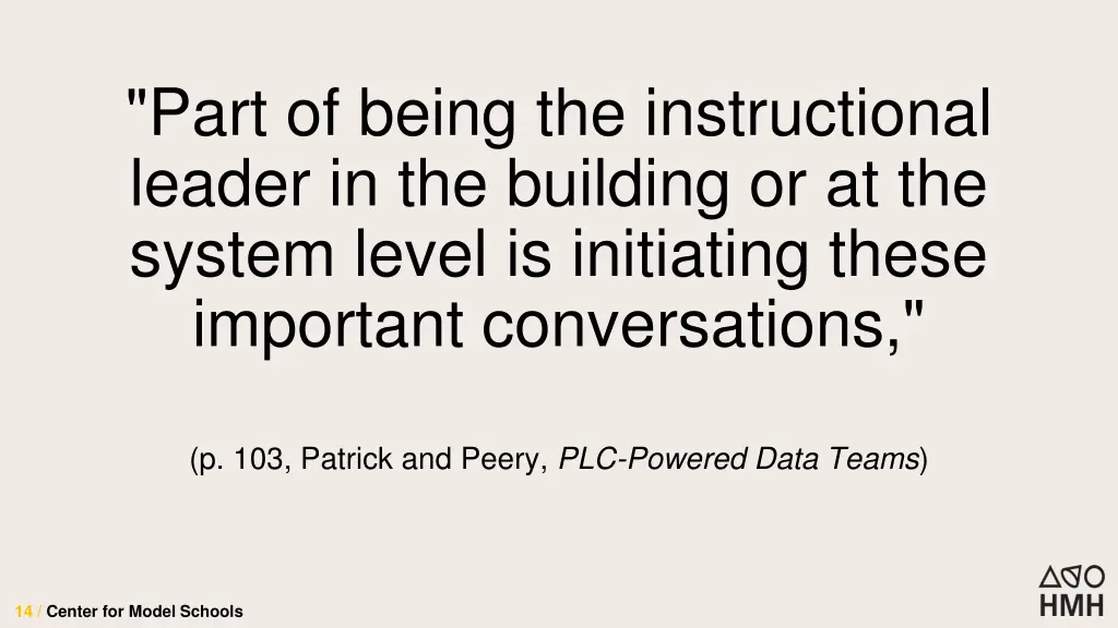 part of being the instructional leader
