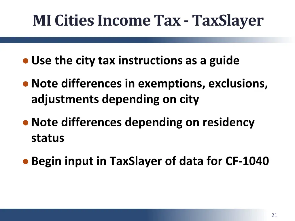 mi cities income tax taxslayer