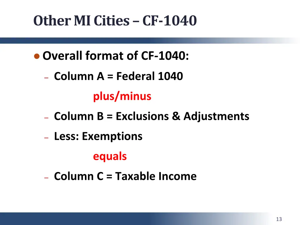other mi cities cf 1040