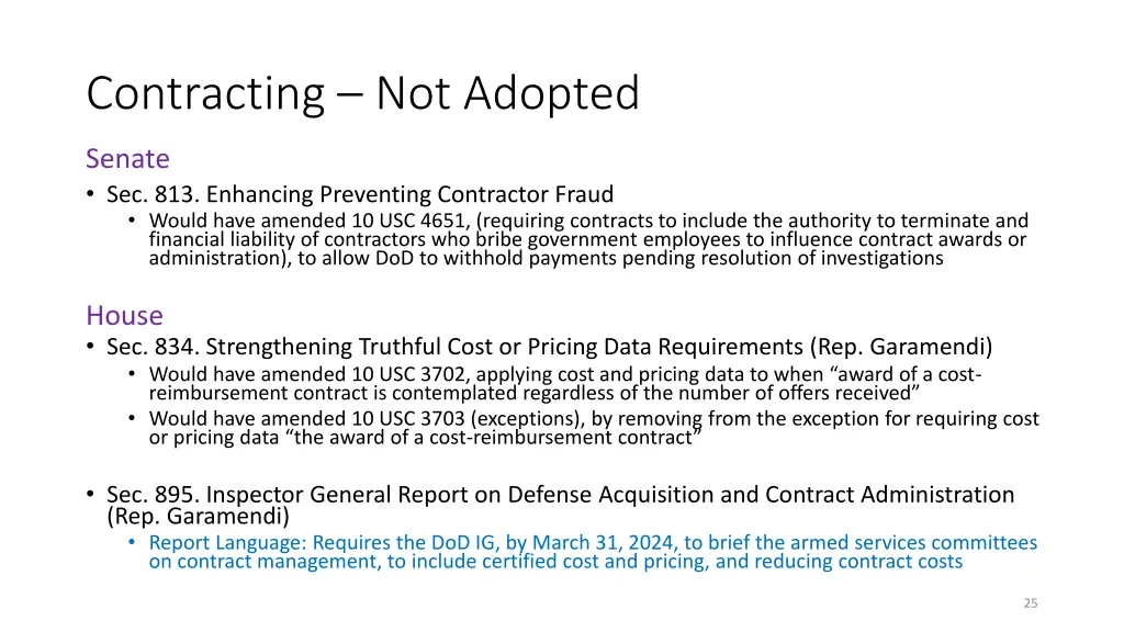 contracting not adopted