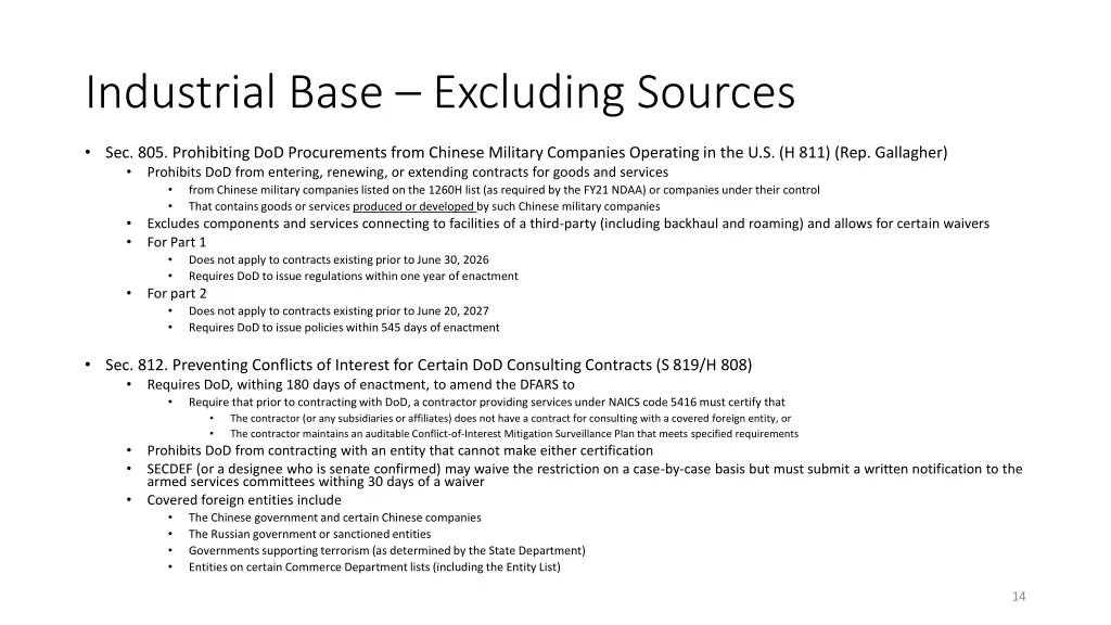 industrial base excluding sources 1