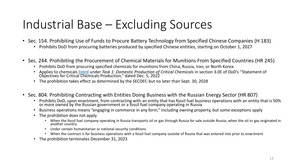 industrial base excluding sources