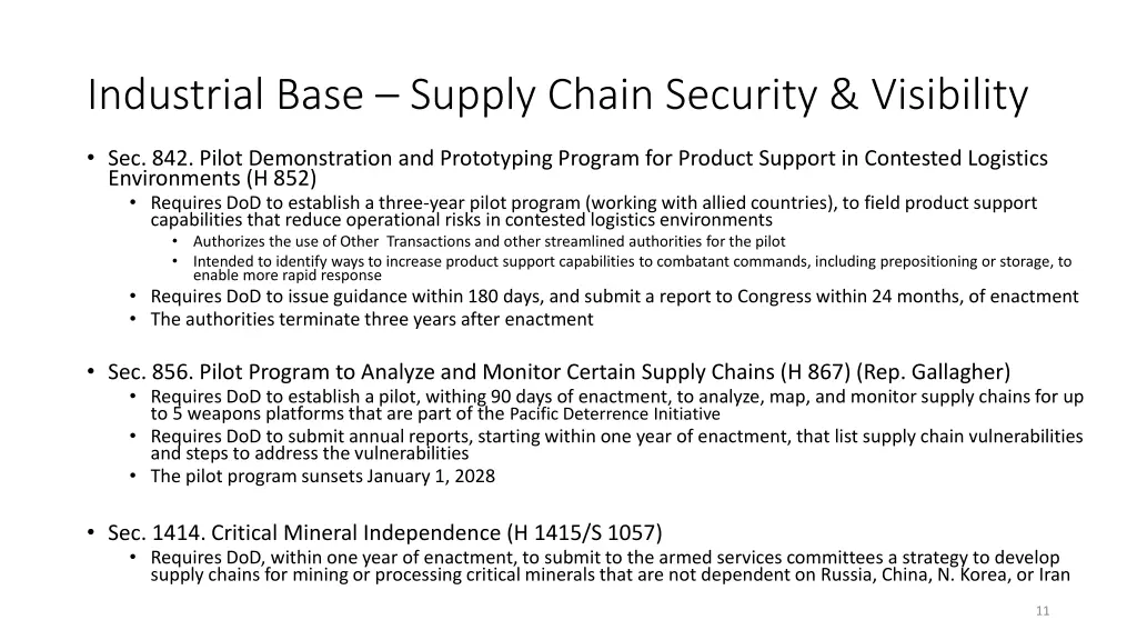 industrial base supply chain security visibility