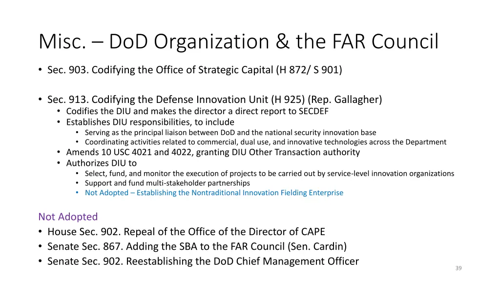 misc dod organization the far council