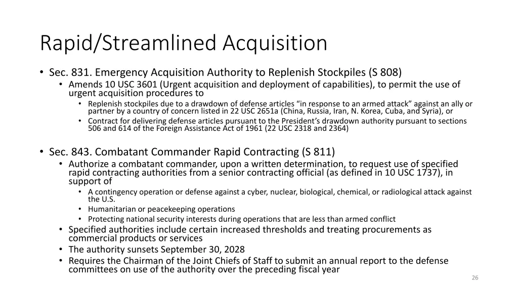 rapid streamlined acquisition