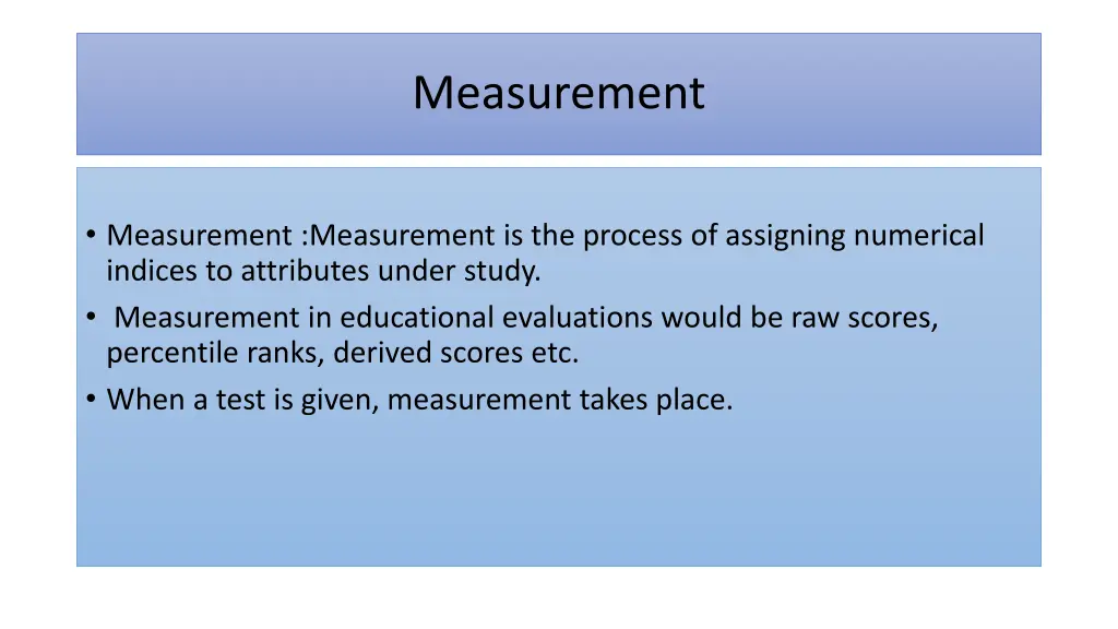 measurement