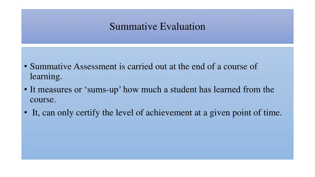 summative evaluation
