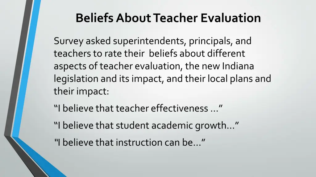 beliefs about teacher evaluation