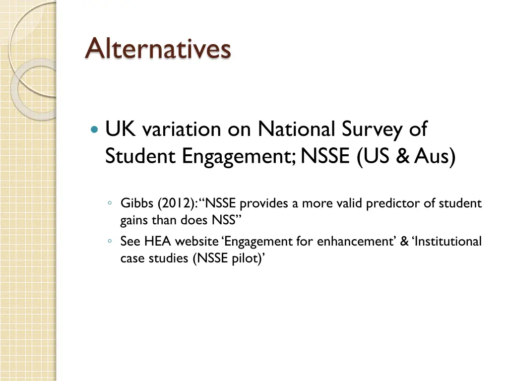 alternatives
