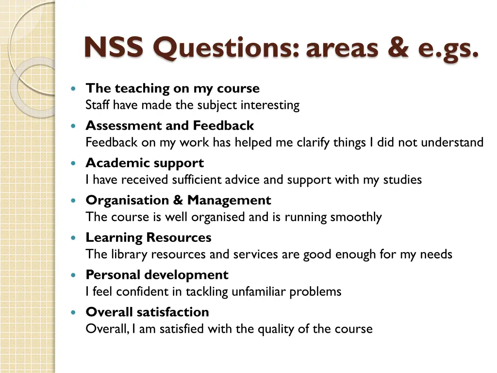 nss questions areas e gs