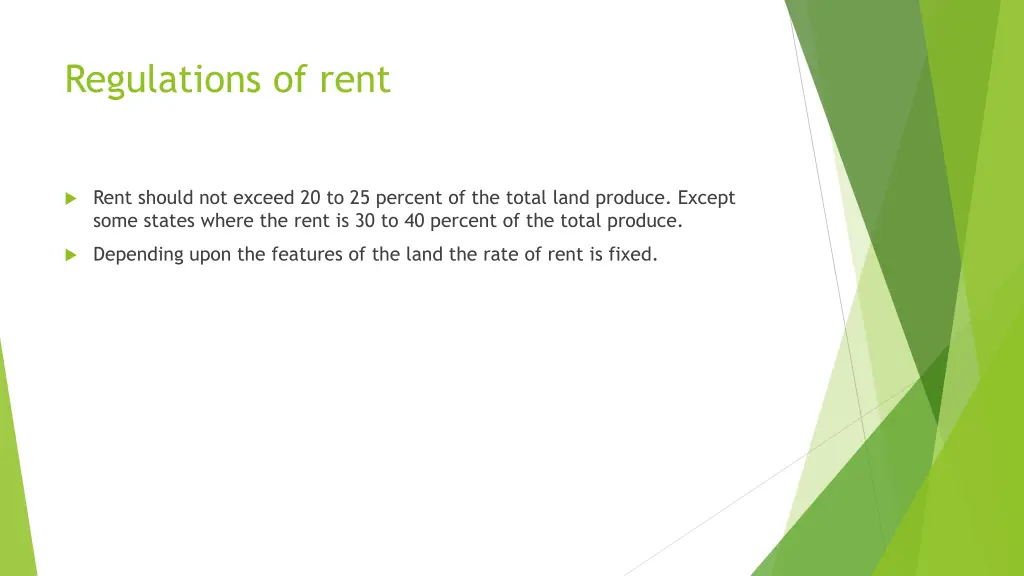 regulations of rent