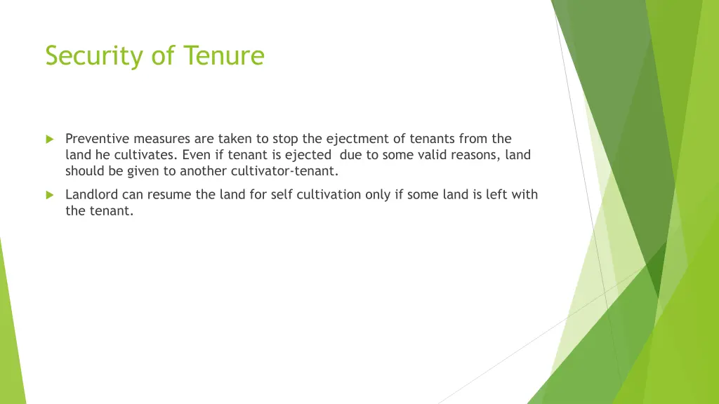 security of tenure