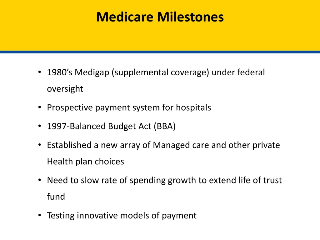 medicare milestones 1
