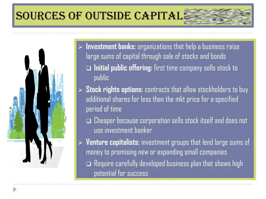 sources of outside capital