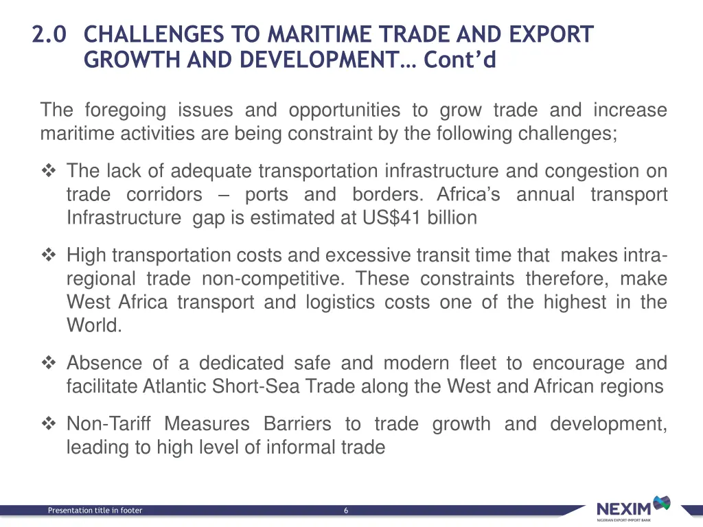 2 0 challenges to maritime trade and export 1