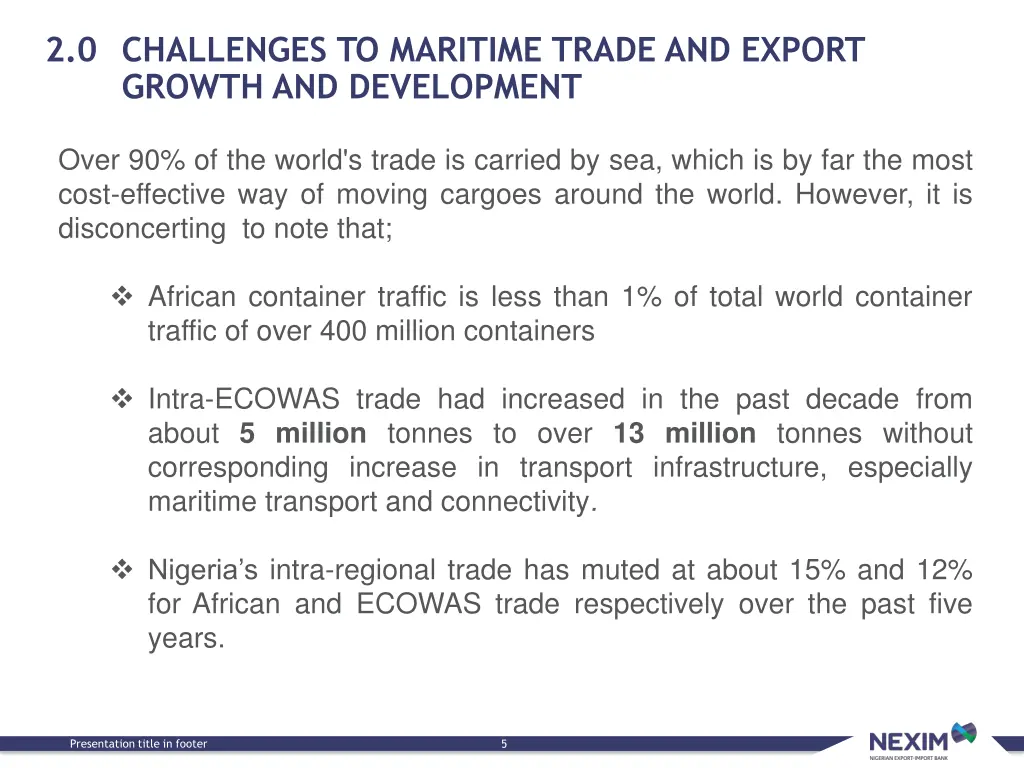 2 0 challenges to maritime trade and export