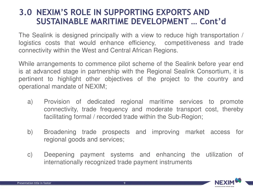 3 0 nexim s role in supporting exports 1