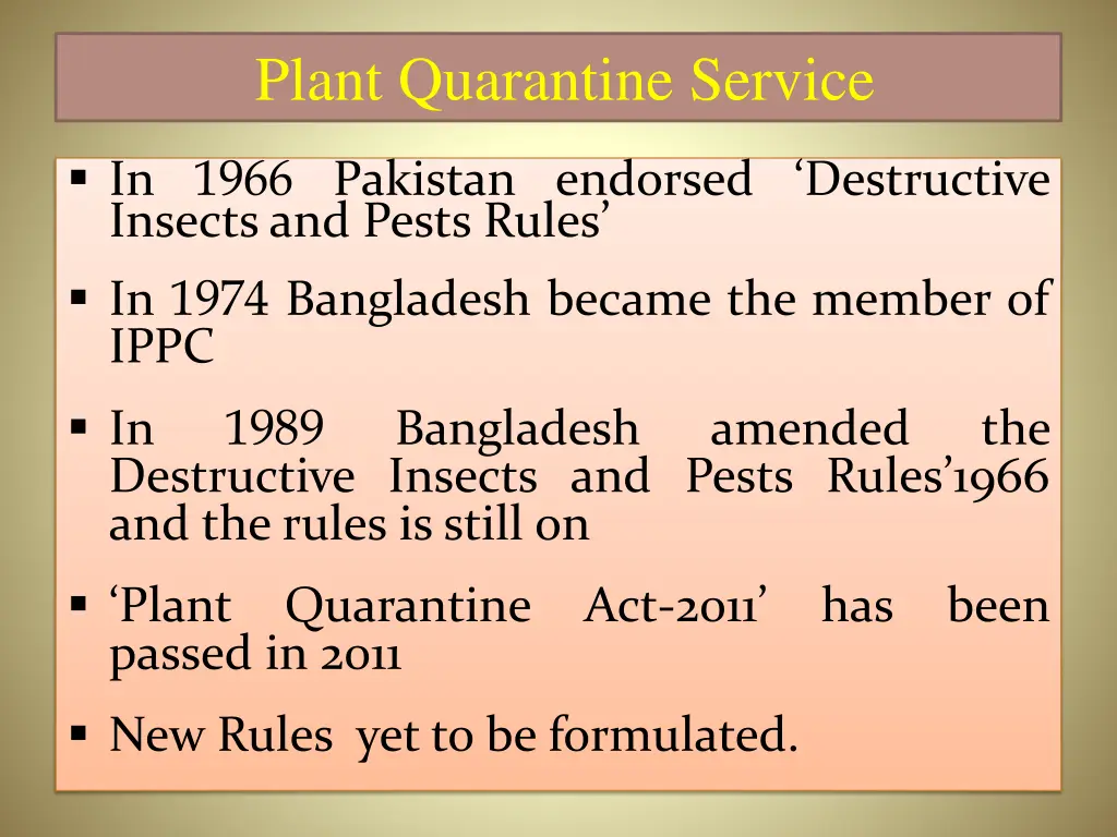plant quarantine service